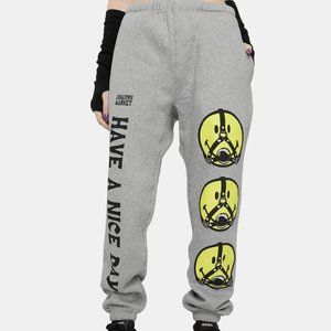 NEW CHINATOWN MARKET x DOLLS KILL SMILEY BALL GREY SWEATPANTS